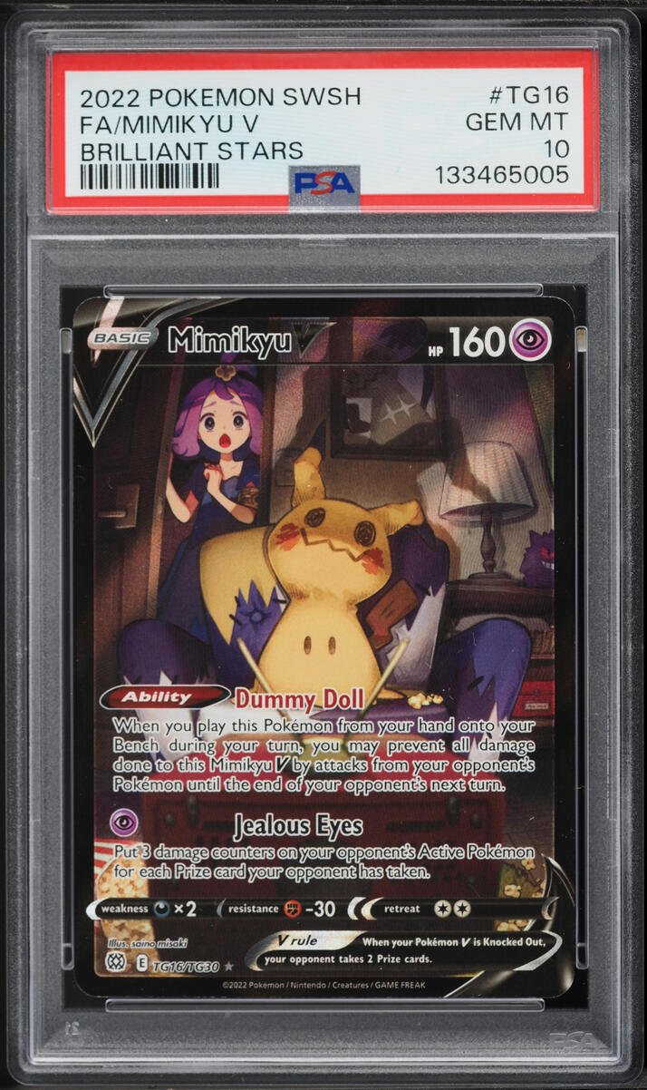 2022 Pokemon Sword & Shield Brilliant Stars TG Mimikyu V #TG16 PSA 10 GEM MINT