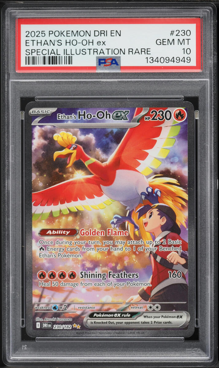 2025 Pokemon Scarlet & Violet Destined Rivals SIR Ethan's Ho-Oh EX #230 PSA 10 GEM MINT