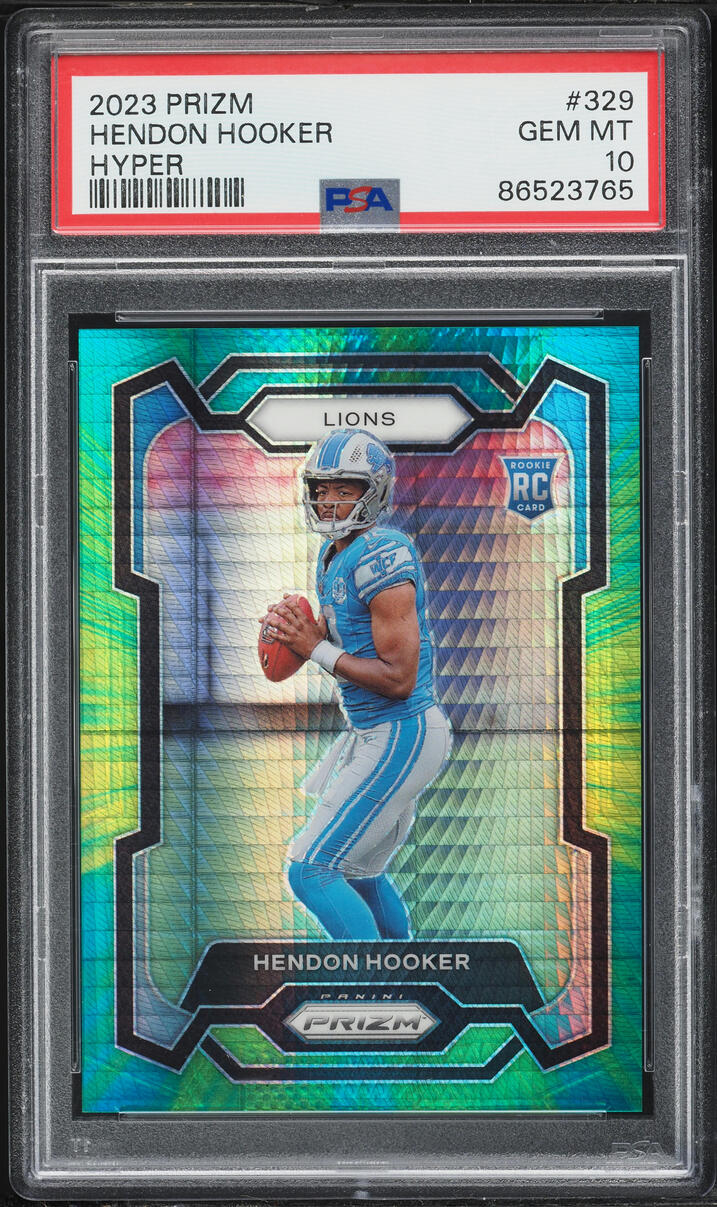2023 Panini Prizm Hyper Hendon Hooker ROOKIE /175 #329 PSA 10 GEM