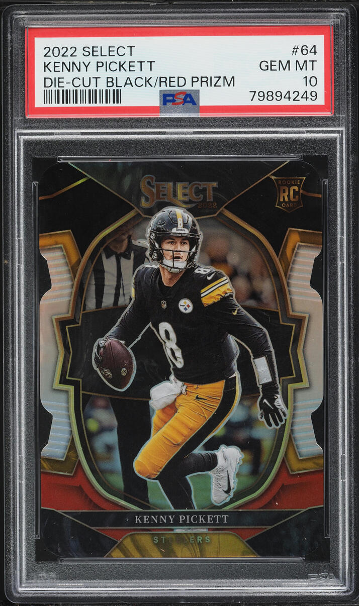 2022 Select Concourse Die-Cut Black Red Prizm Kenny Pickett ROOKIE #64 PSA 10 GEM MINT
