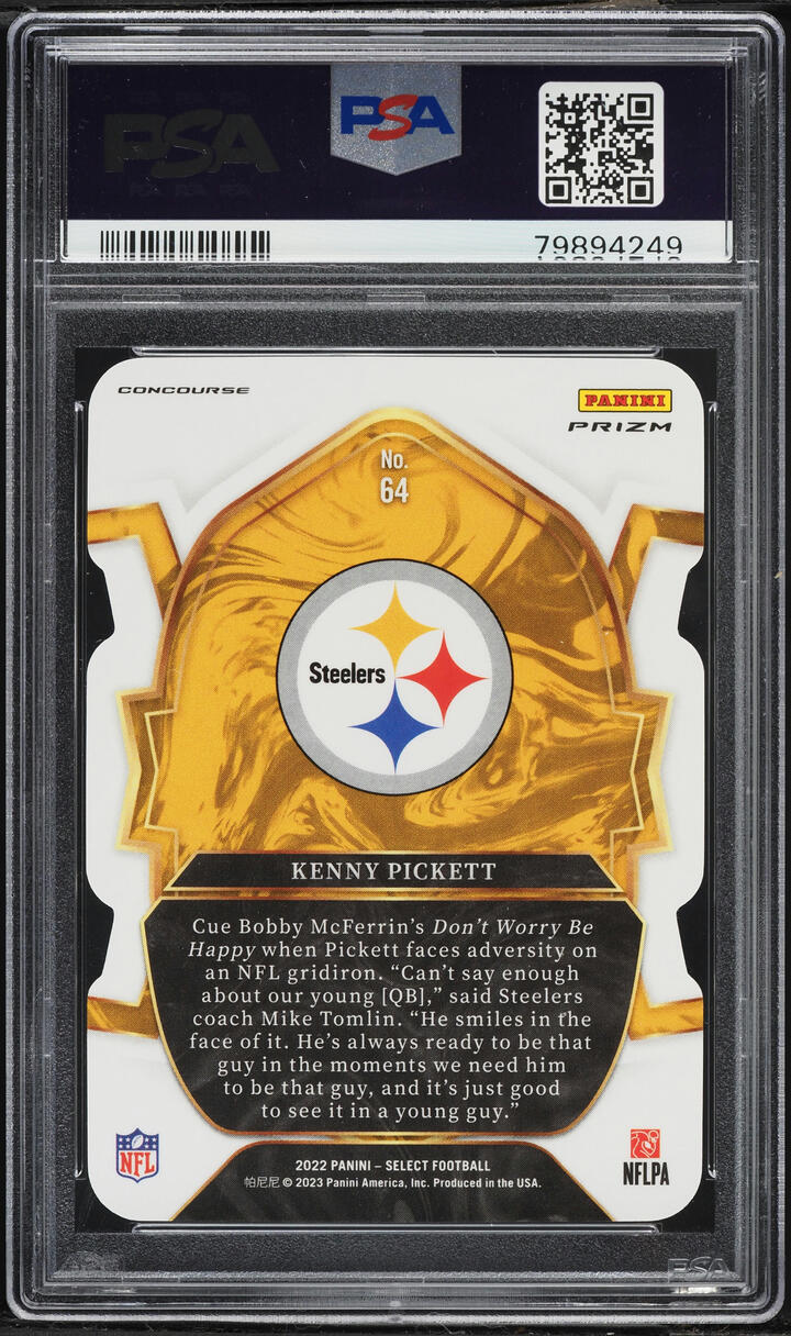 2022 Select Concourse Die-Cut Black Red Prizm Kenny Pickett ROOKIE #64 PSA 10 GEM MINT