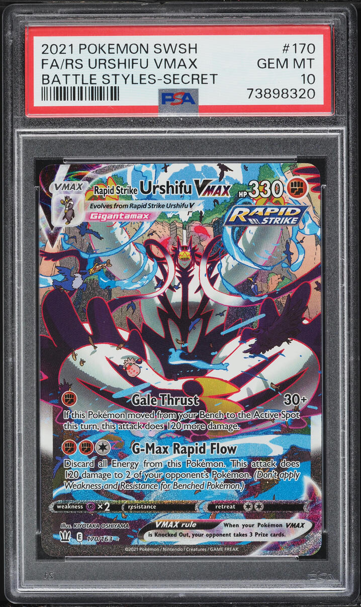 2021 Pokemon Sword & Shield Battle Styles SEC Rapid Strike Urshifu VMAX #170 PSA 10 GEM MINT