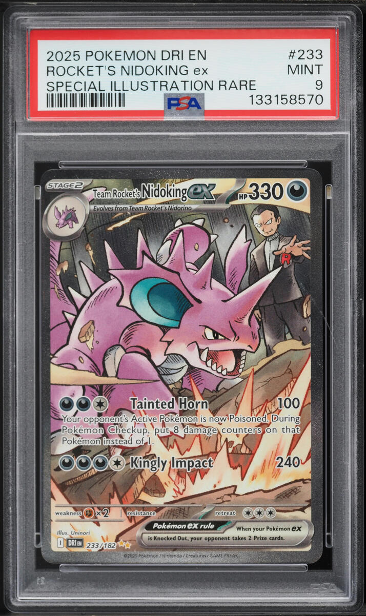 2025 Pokemon Scarlet & Violet Destined Rivals SIR Team Rocket's Nidoking EX #233 PSA 9 MINT
