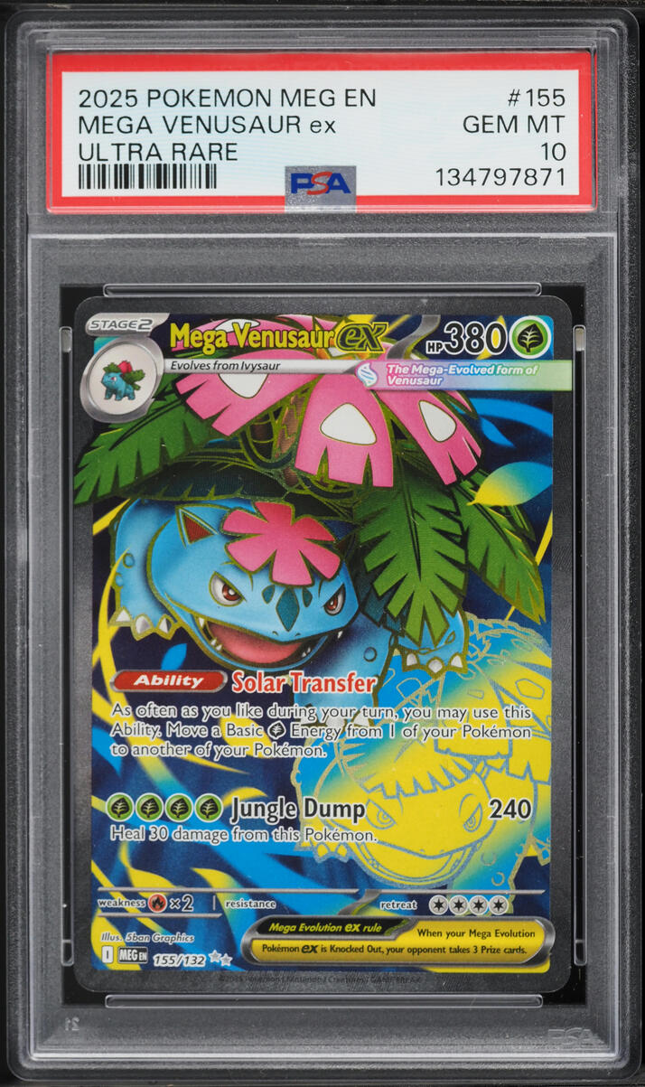 2025 Pokemon Mega Evolution Full Art Mega Venusaur EX #155 PSA 10 GEM MINT