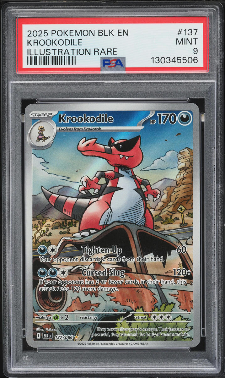 2025 Pokemon Scarlet & Violet Black Bolt IR Krookodile #137 PSA 9 MINT