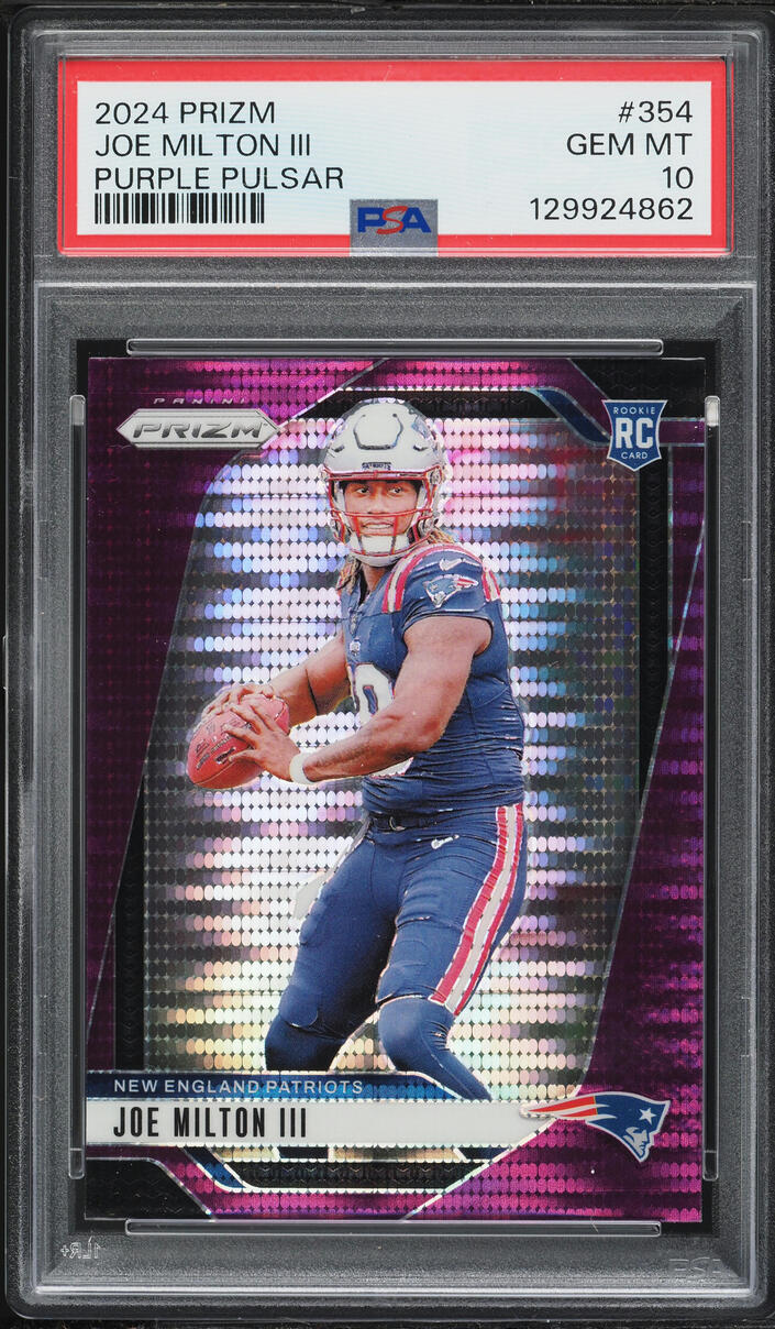 2024 Panini Prizm Purple Pulsar Joe Milton III ROOKIE #354 PSA 10 GEM MINT