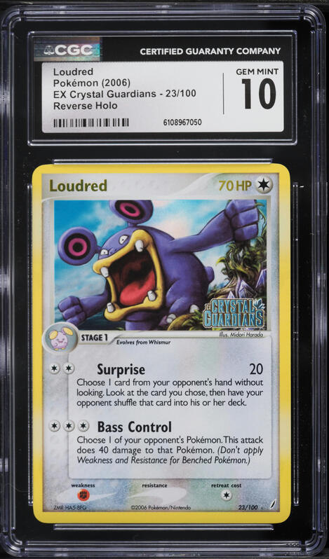 2006 Pokemon EX Crystal Guardians Reverse Holo Loudred #23 CGC 10 GEM MINT