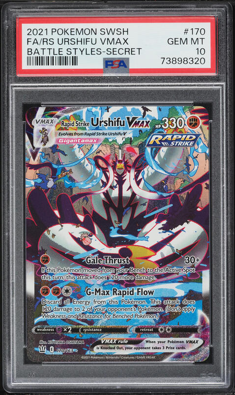 2021 Pokemon SWSH Battle Styles Full Art Rapid Strike Urshifu VMAX #170 PSA 10 GEM MINT on Fanatics Collect 2021 Pokemon SWSH Battle Styles Full Art Rapid Strike Urshifu VMAX #170 PSA 10 GEM MINT on Fanatics Collect