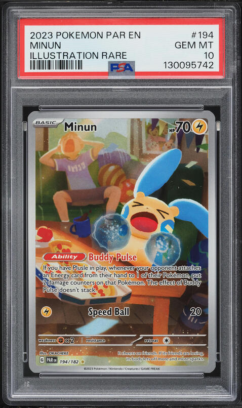 2023 Pokemon Scarlet & Violet Paradox Rift IR Minun #194 PSA 10 GEM MINT