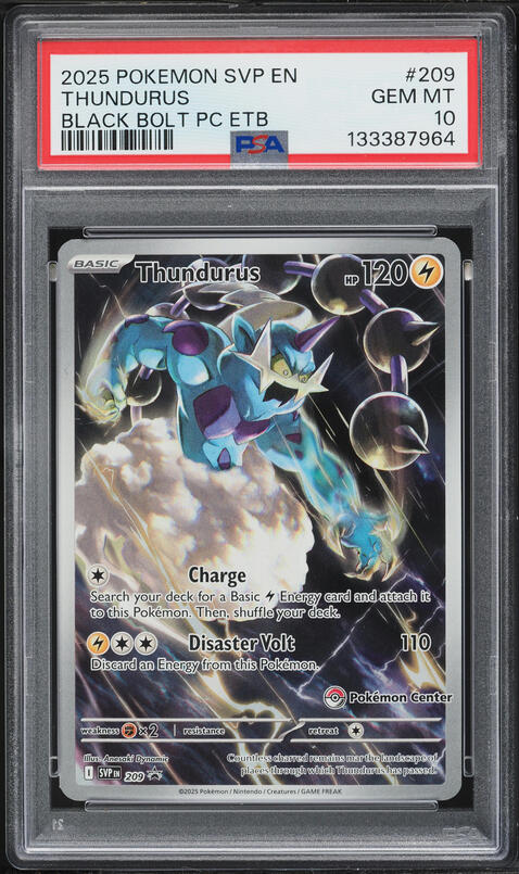 2025 Pokemon Scarlet & Violet Promo Black Bolt Center Alt Art Thundurus #209 PSA 10 GEM MINT