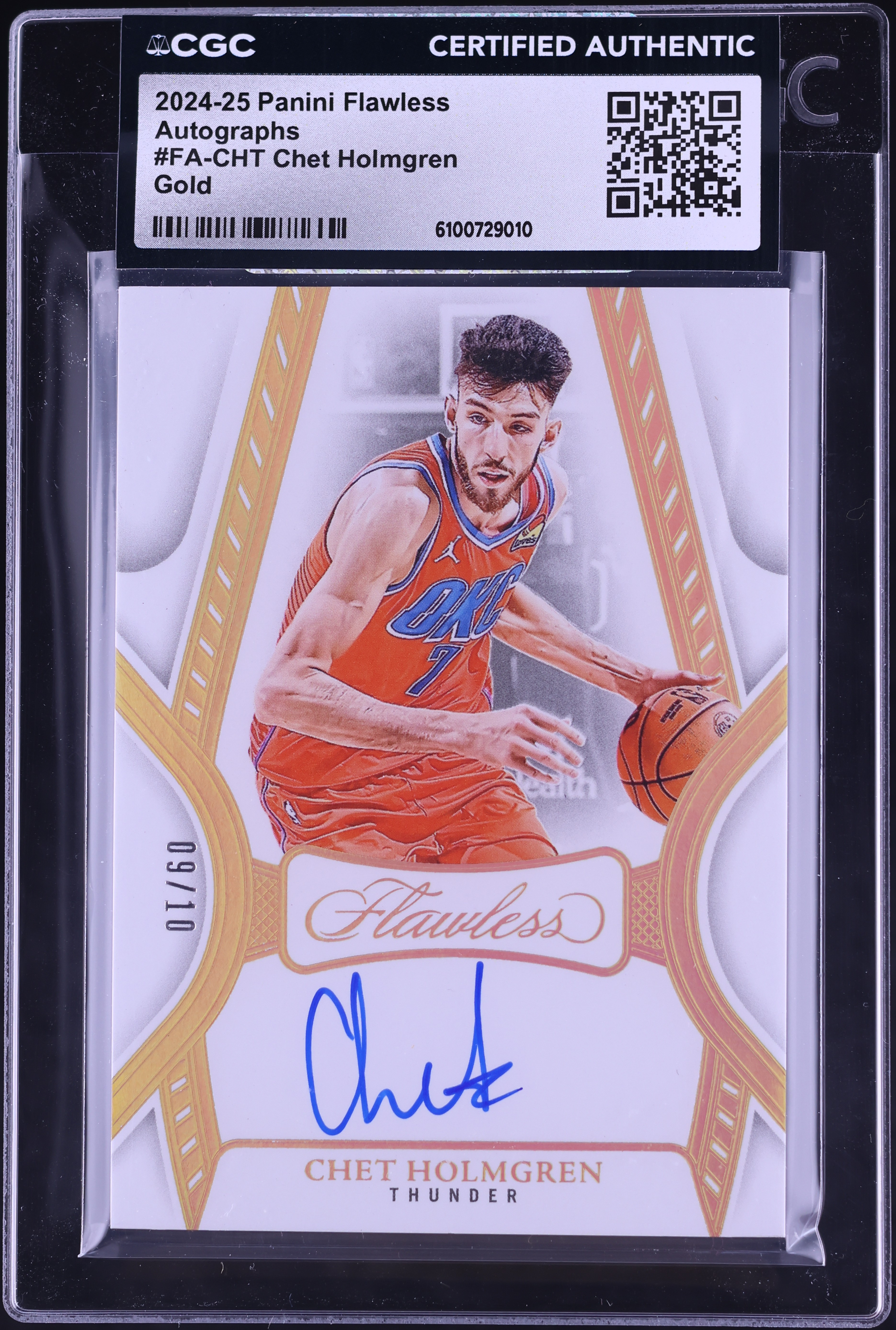 2024 Panini Flawless Gold Chet Holmgren AUTO /10 #FA-CHT CGC AUTH