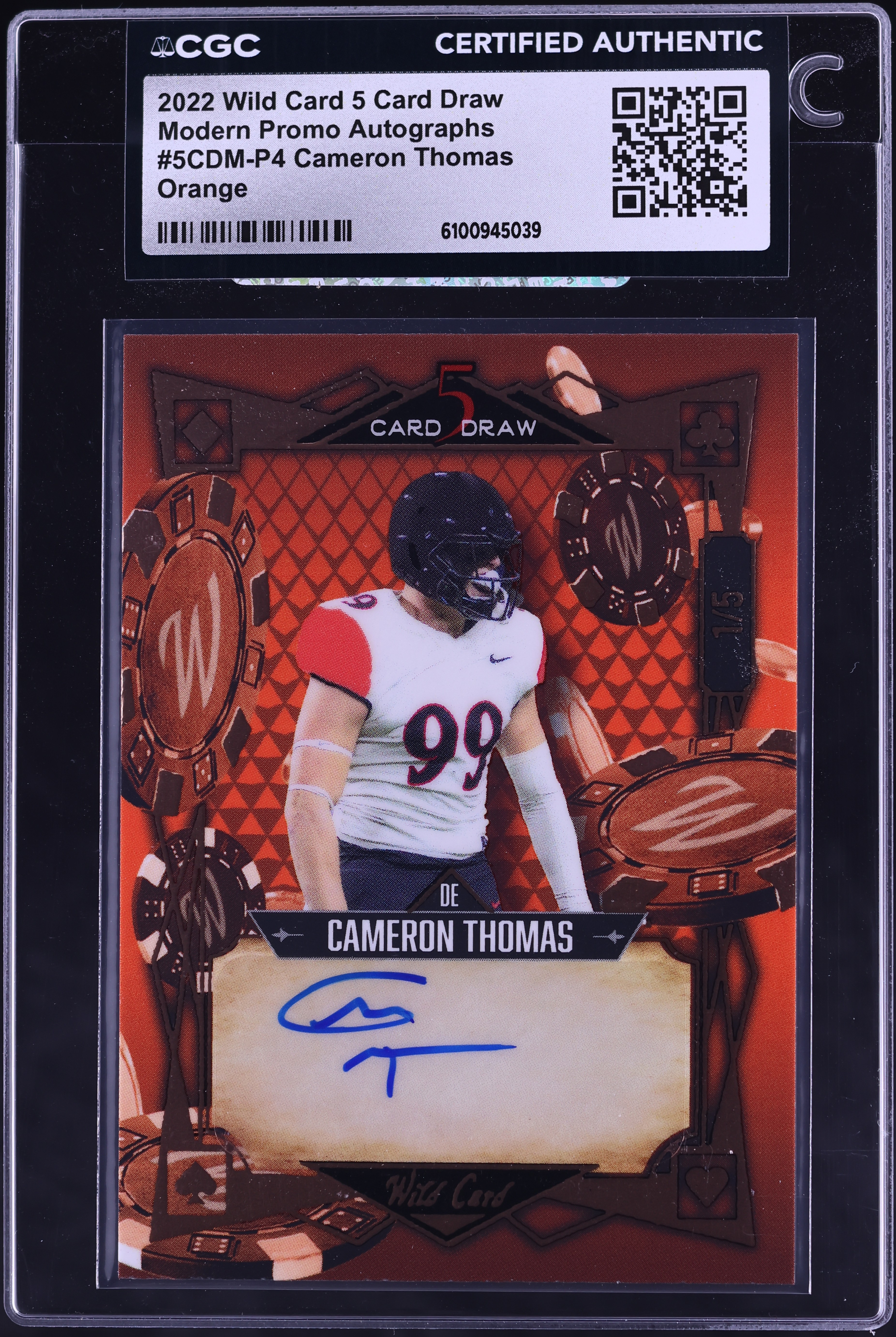 2022 Wild Card 5 Draw Modern Promo Orange Cameron Thomas ROOKIE