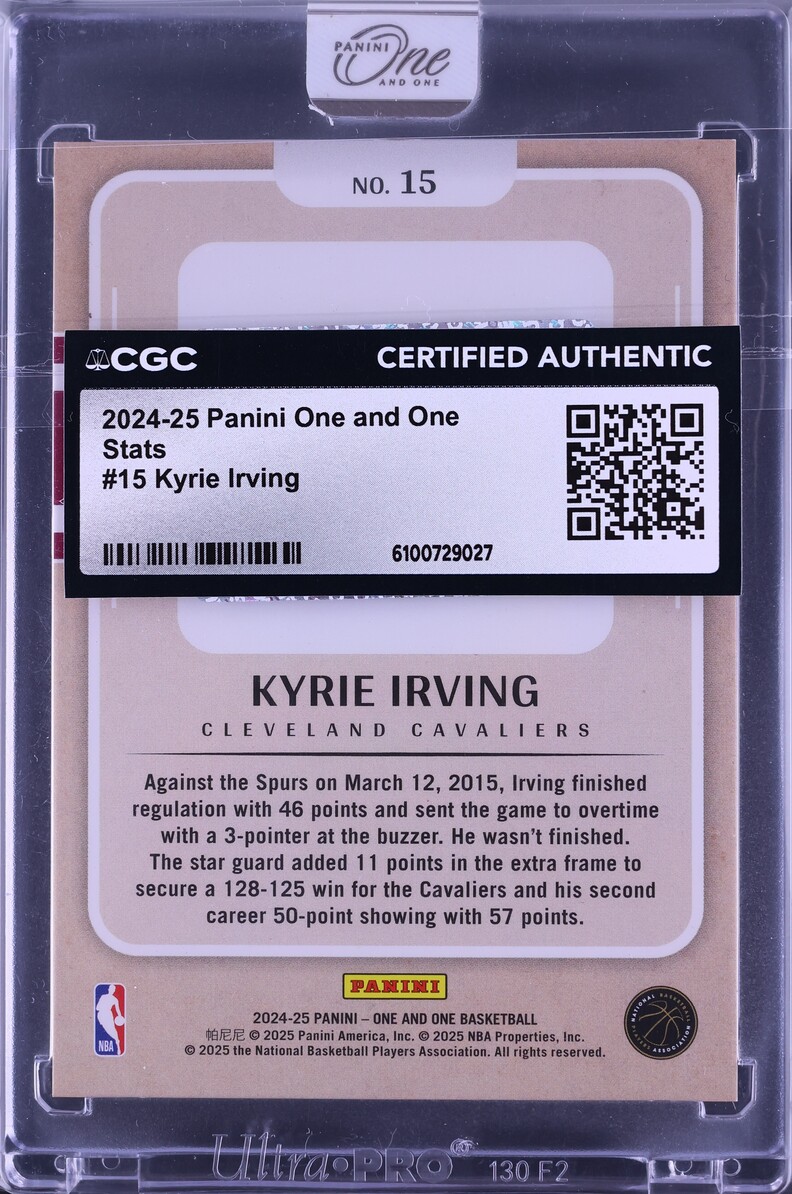 2024 Panini One And One Stats Kyrie Irving /57 #15 CGC AUTH