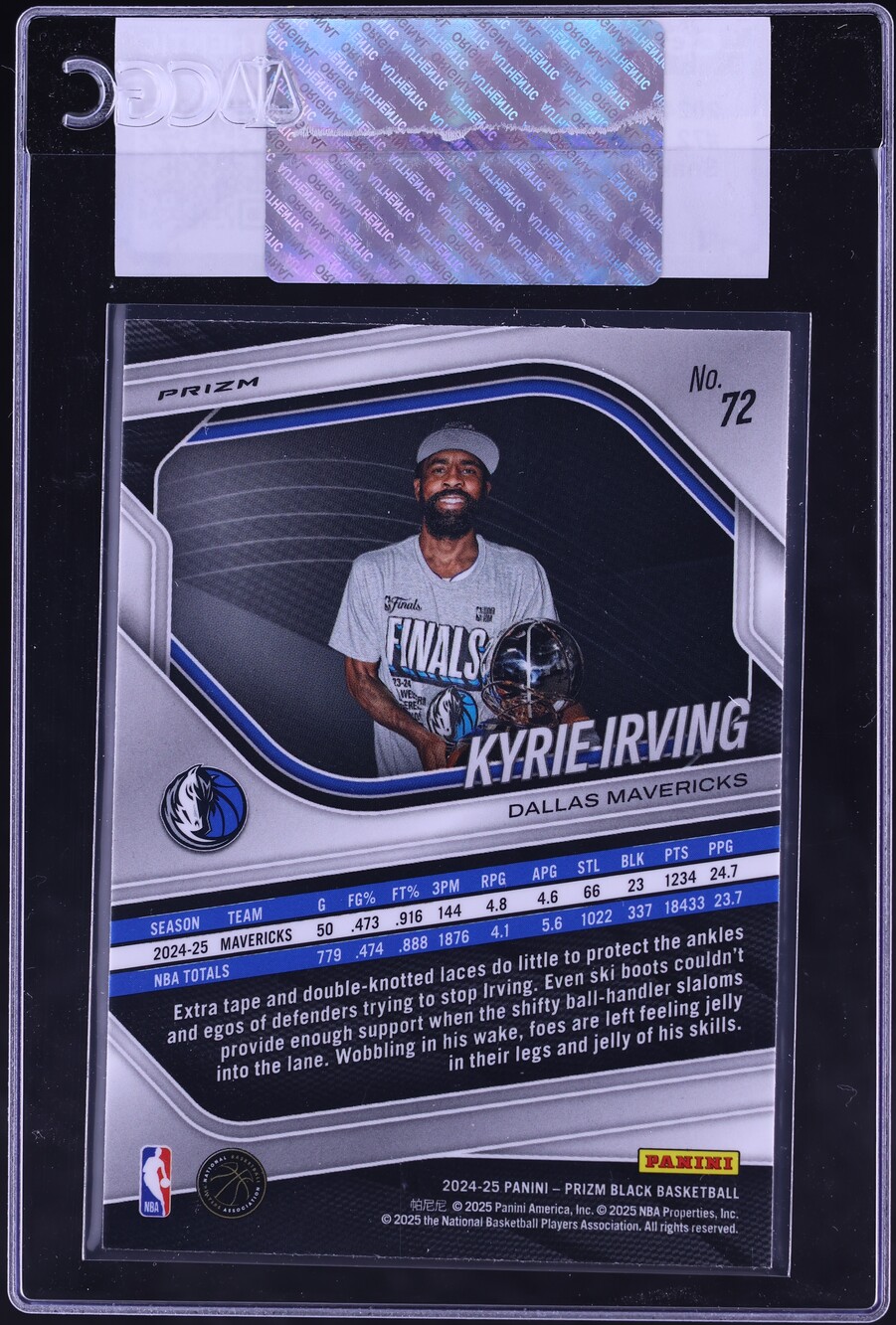 2024 Panini Prizm Black Snakeskin Kyrie Irving #72 CGC AUTH
