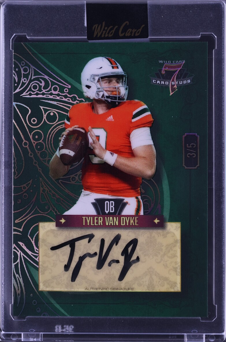 2023 Wild Card 7 Studs Left Spade Silver Foil Green Tyler Van Dyke ROOKIE AUTO /5 CGC AUTH