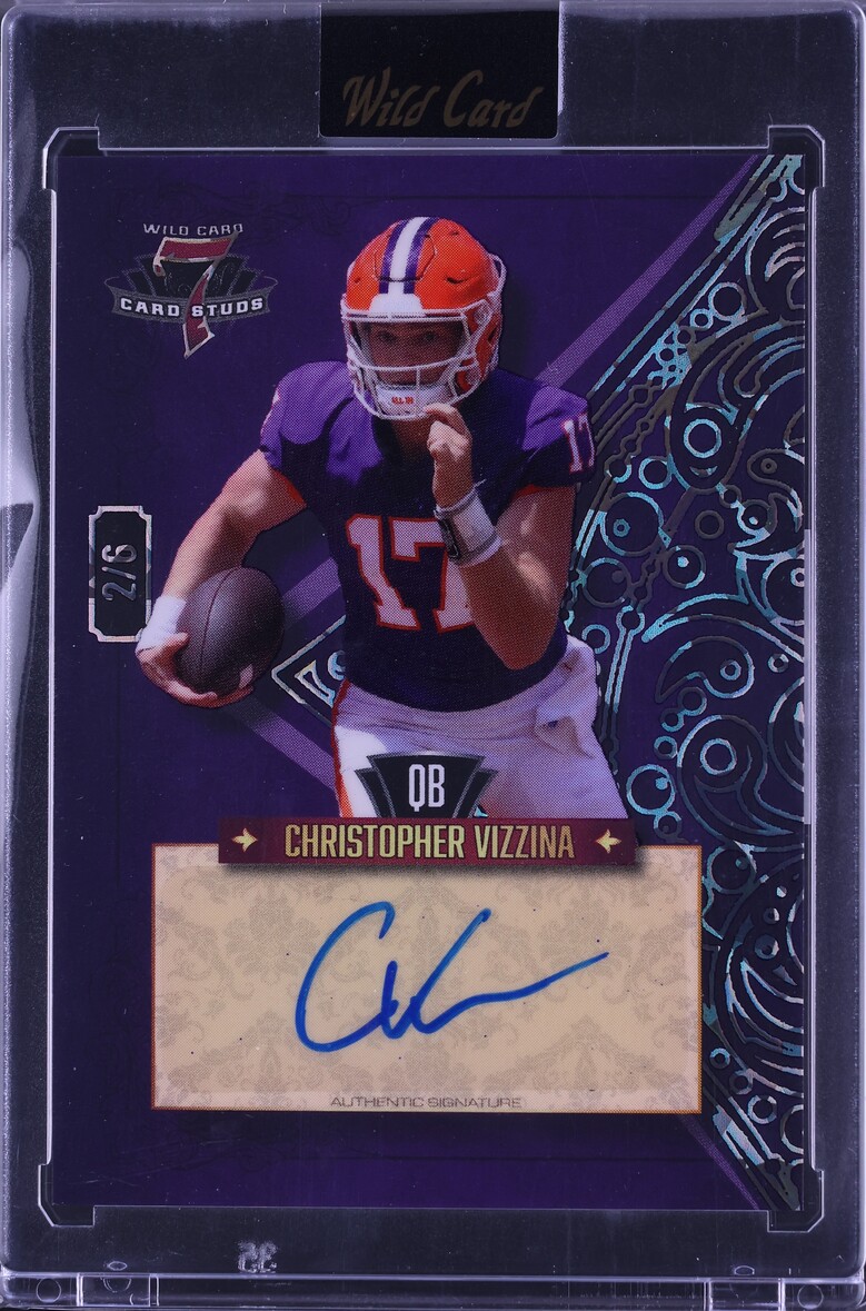 2023 Wild Card 7 Studs Diamond Crystal Holo Purple Christopher Vizzina RC AUTO /6 CGC AUTH