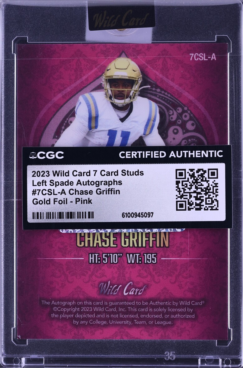 2023 Wild Card 7 Card Studs Left Spade Gold Foil Pink Chase