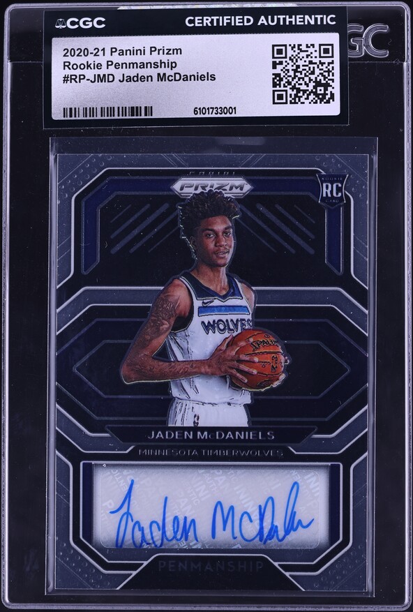 2020 Panini Contenders Cracked Ice Jaden McDaniels ROOKIE AUTO /25