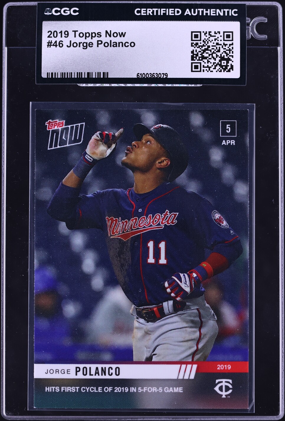 2019 Topps Now Jorge Polanco #46 CGC AUTH
