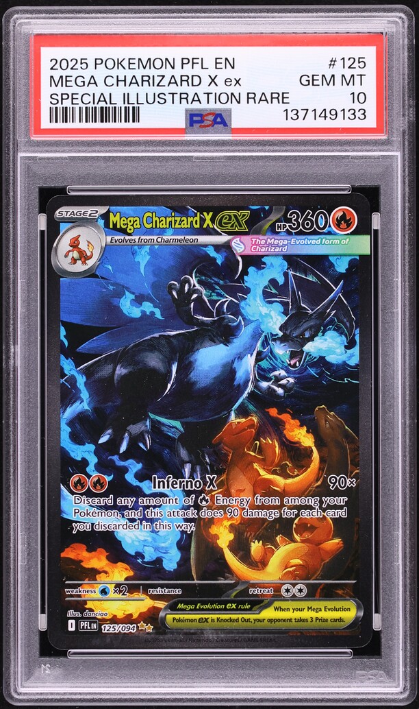 2025 Pokemon Phantasmal Flames SIR Mega Charizard X Ex #125 PSA 10 GEM MINT