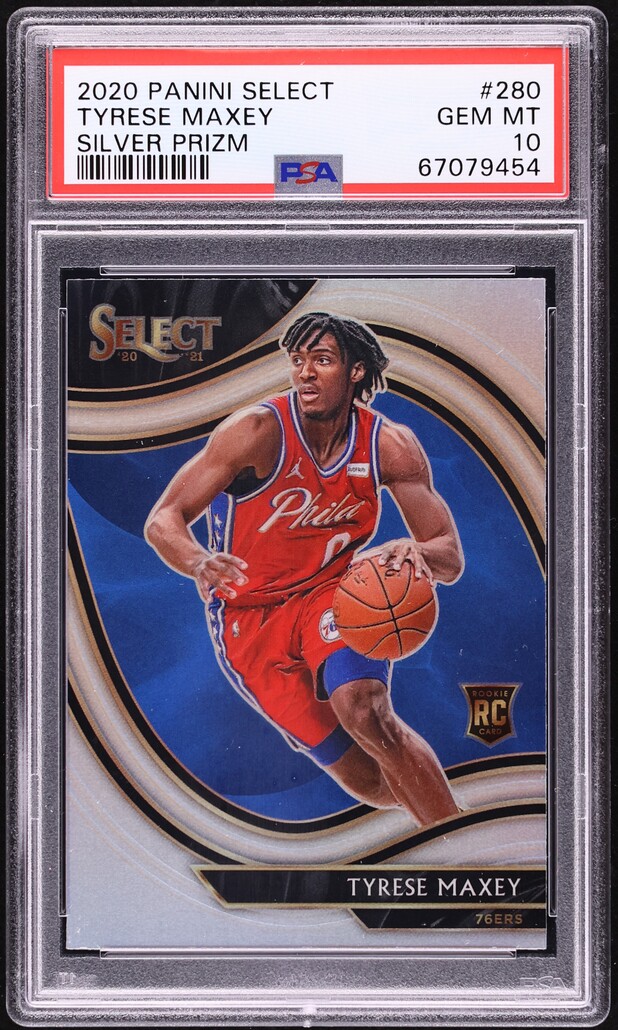 2020 Select Courtside Silver Prizm Tyrese Maxey ROOKIE #280 PSA 10 GEM MINT