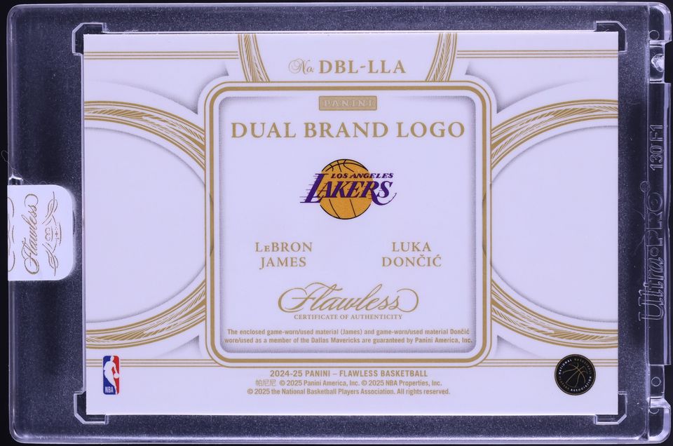2024 Panini Flawless Dual LeBron James & Luka Doncic NIKE LOGO NBA LOGOMAN PATCH 1/1 #DBL-LLA
