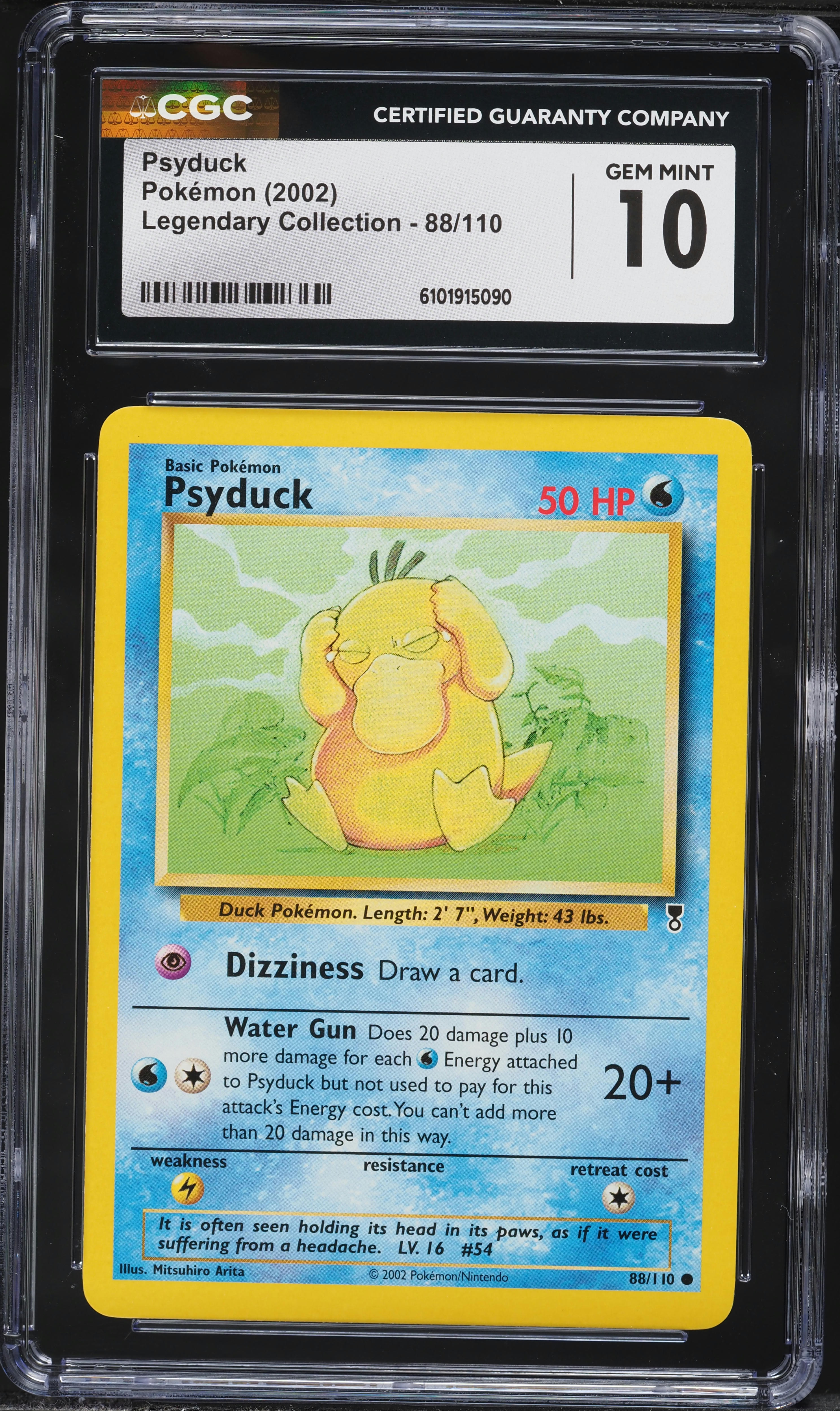 2002 Pokemon Legendary Collection Psyduck #88 CGC 10 GEM MINT on