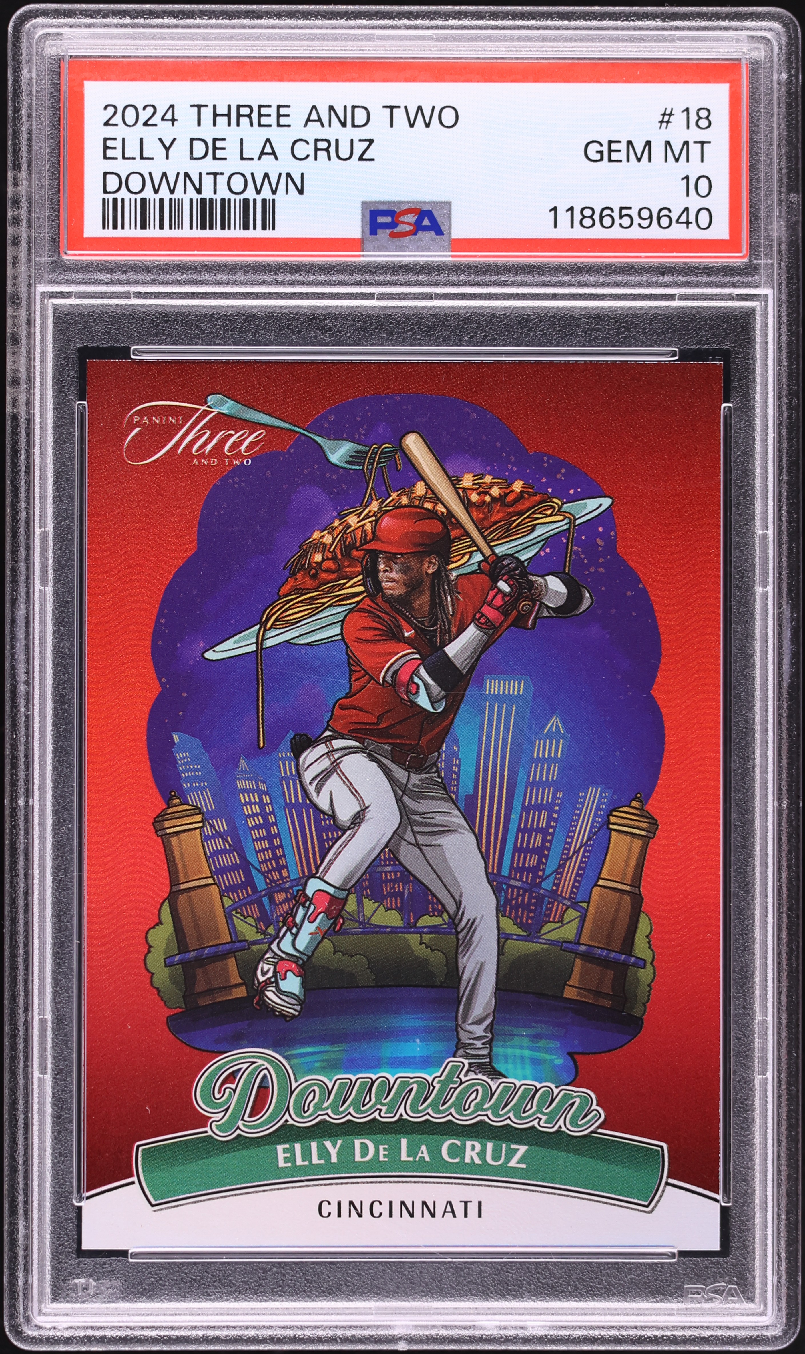 2024 Panini Three & Two Downtown Elly De La Cruz ROOKIE #18 PSA 10