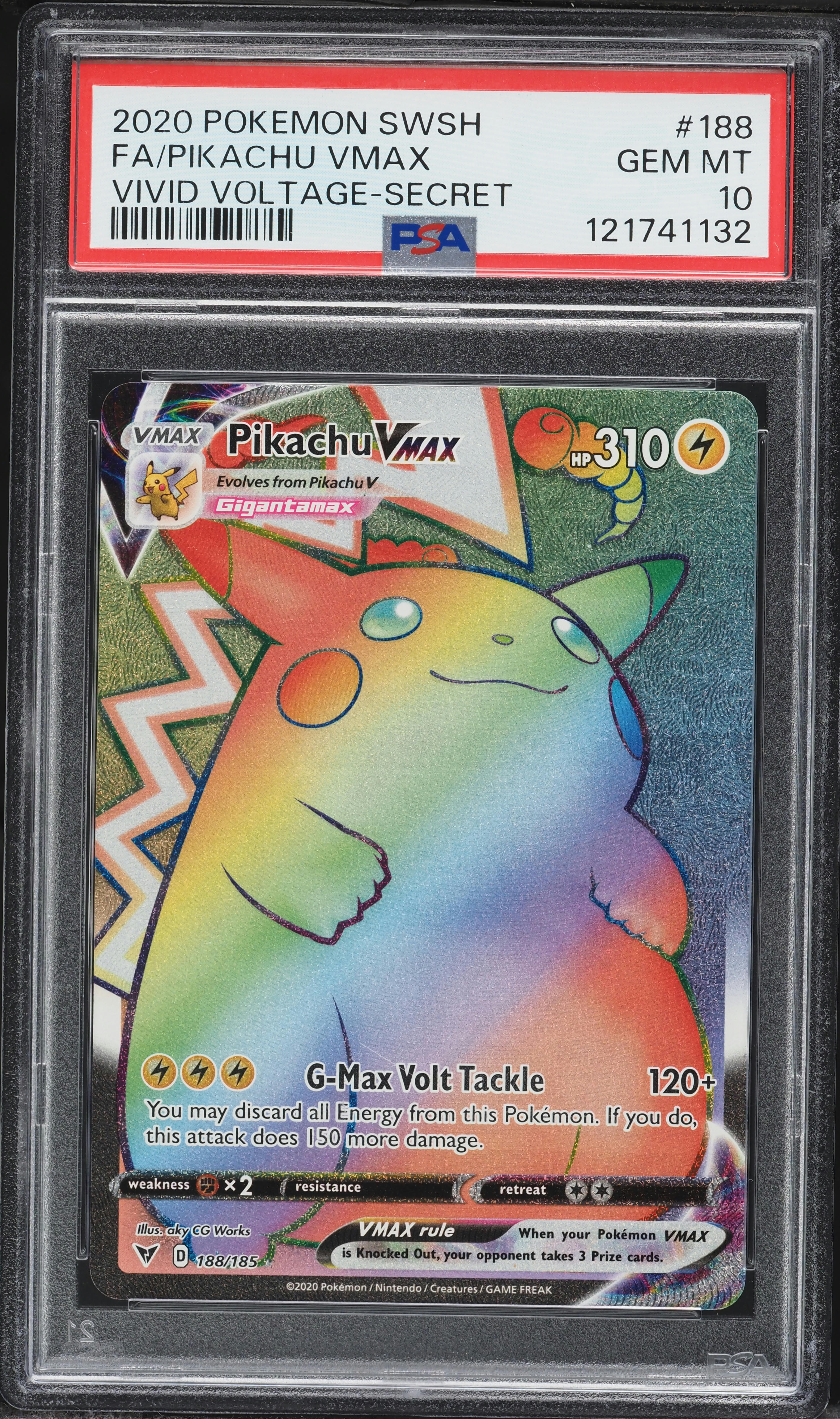 2020 Pokemon Sword & Shield Vivid Voltage Rainbow Rare Pikachu