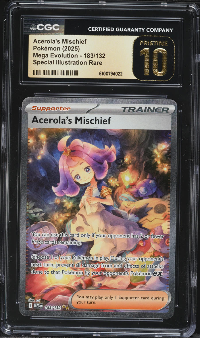 2025 Pokemon Mega Evolution SIR Acerola's Mischief #183 CGC 10