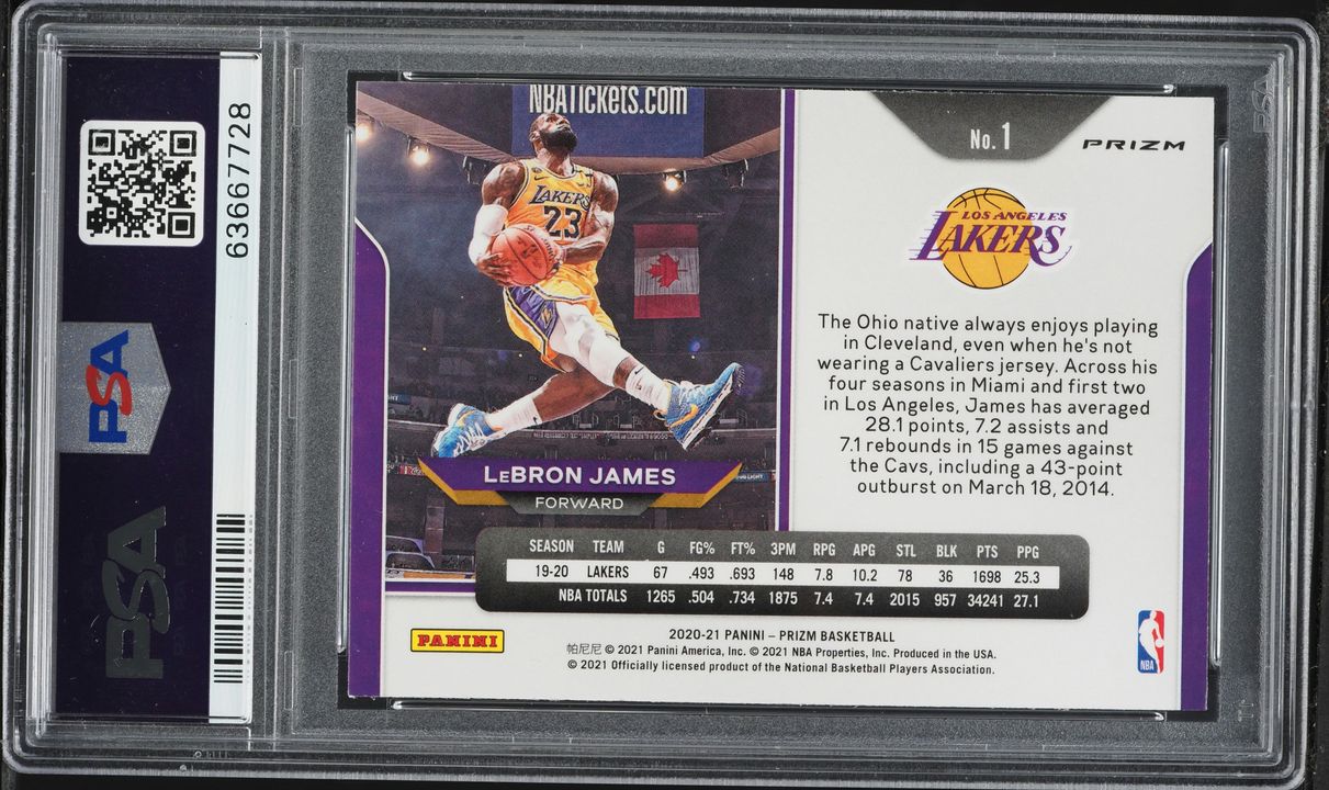 2020 Panini Prizm Red Ice LeBron James #1 PSA 10 GEM MINT on
