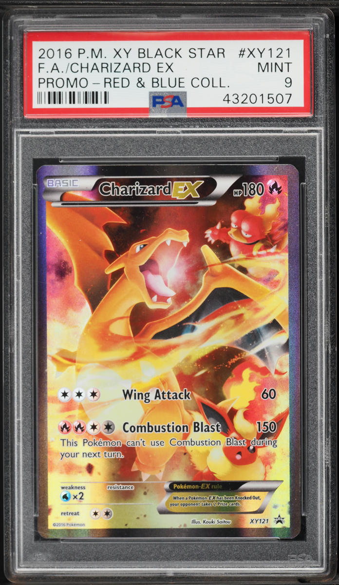 2016 Pokemon XY Promo Red & Blue Collection Full Art Charizard EX #XY121 PSA 9 MINT