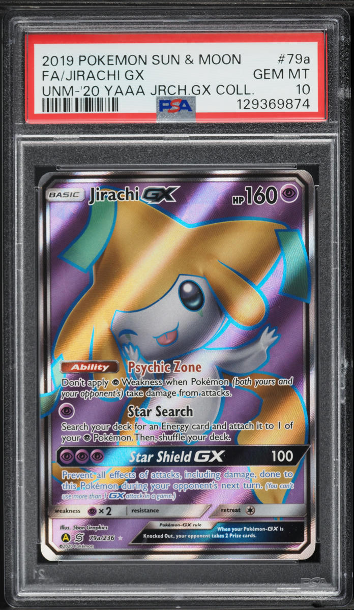 2019 Pokemon Sun & Moon Unified Minds Full Art Jirachi GX #79a PSA 10 GEM MINT