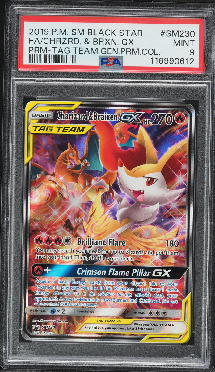 2019 Pokemon SM Promo Tag Team Generations Premium Alt Art Charizard &  Braixen GX #SM230 PSA 9 on Fanatics Collect