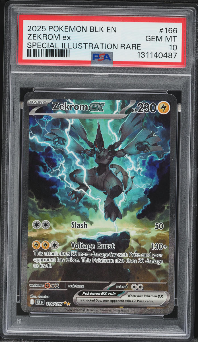2025 Pokemon Scarlet & Violet Black Bolt SIR Zekrom EX #166 PSA 10