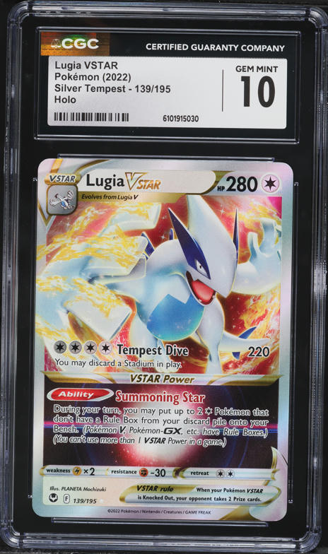 2022 Pokemon Sword & Shield Silver Tempest Holo Lugia VSTAR #139 CGC 10 GEM MINT