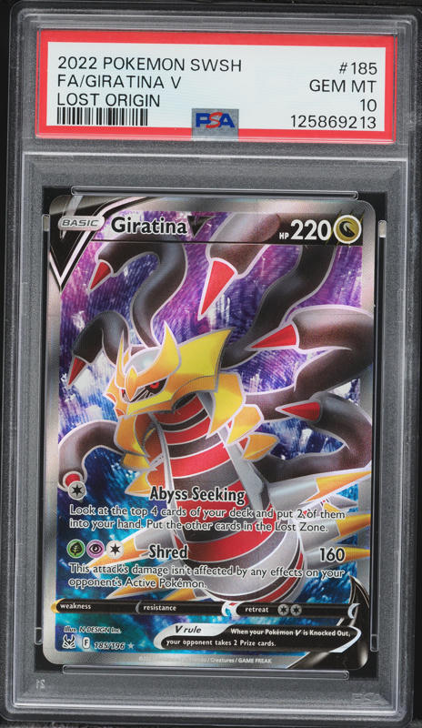 2022 Pokemon Sword & Shield Lost Origin Alt Art Giratina V #185