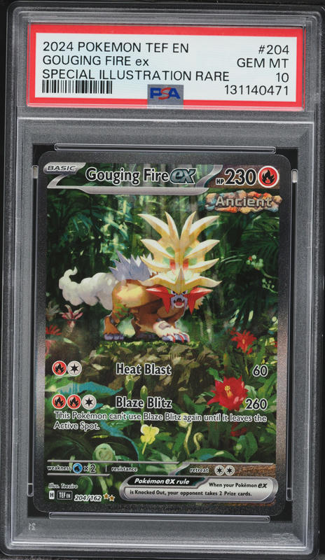 2024 Pokemon Scarlet & Violet Temporal Forces SIR Gouging Fire EX #204 PSA 10 GEM MINT