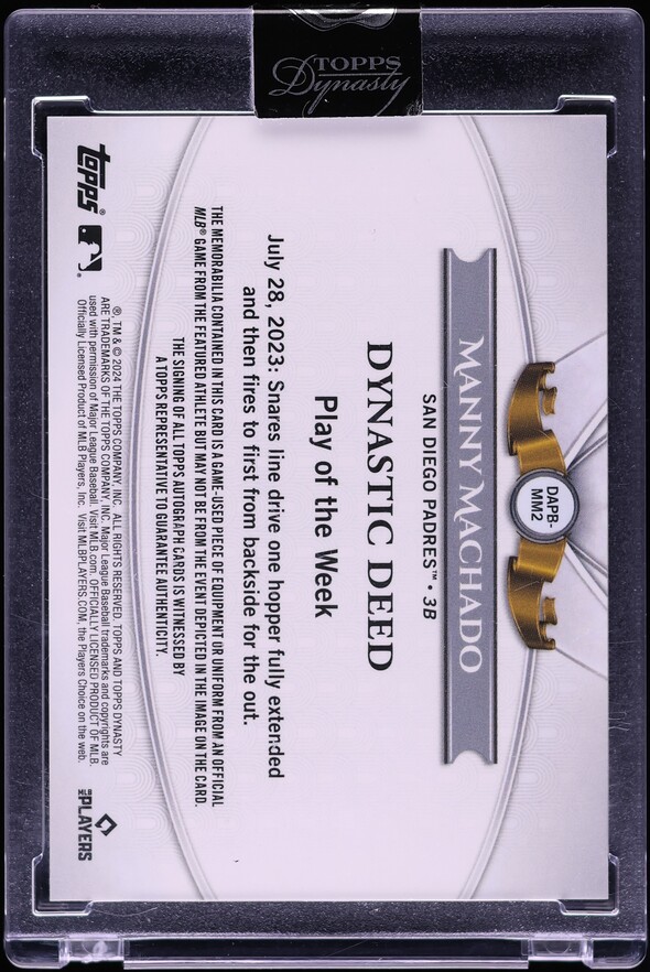 2024 Topps Dynasty Silver Manny Machado PATCH AUTO /5 #DAPB-MM2