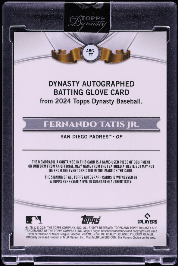 2024 Topps Dynasty Batting Glove Silver Fernando Tatis Jr. PATCH AUTO /5 #ABG-FT