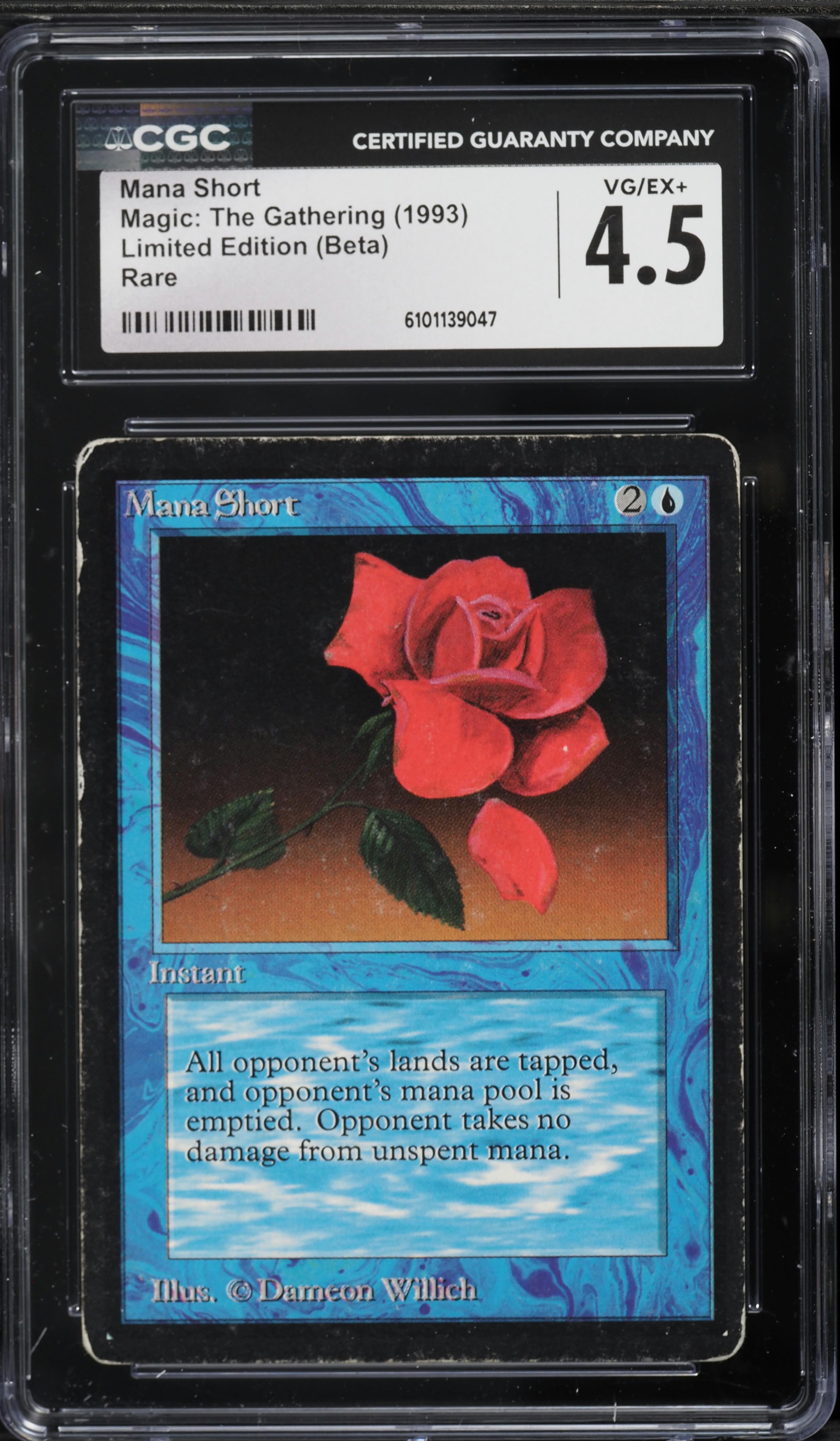 1993 Magic The Gathering MTG Beta Mana Short CGC 4.5 VGEX+ on