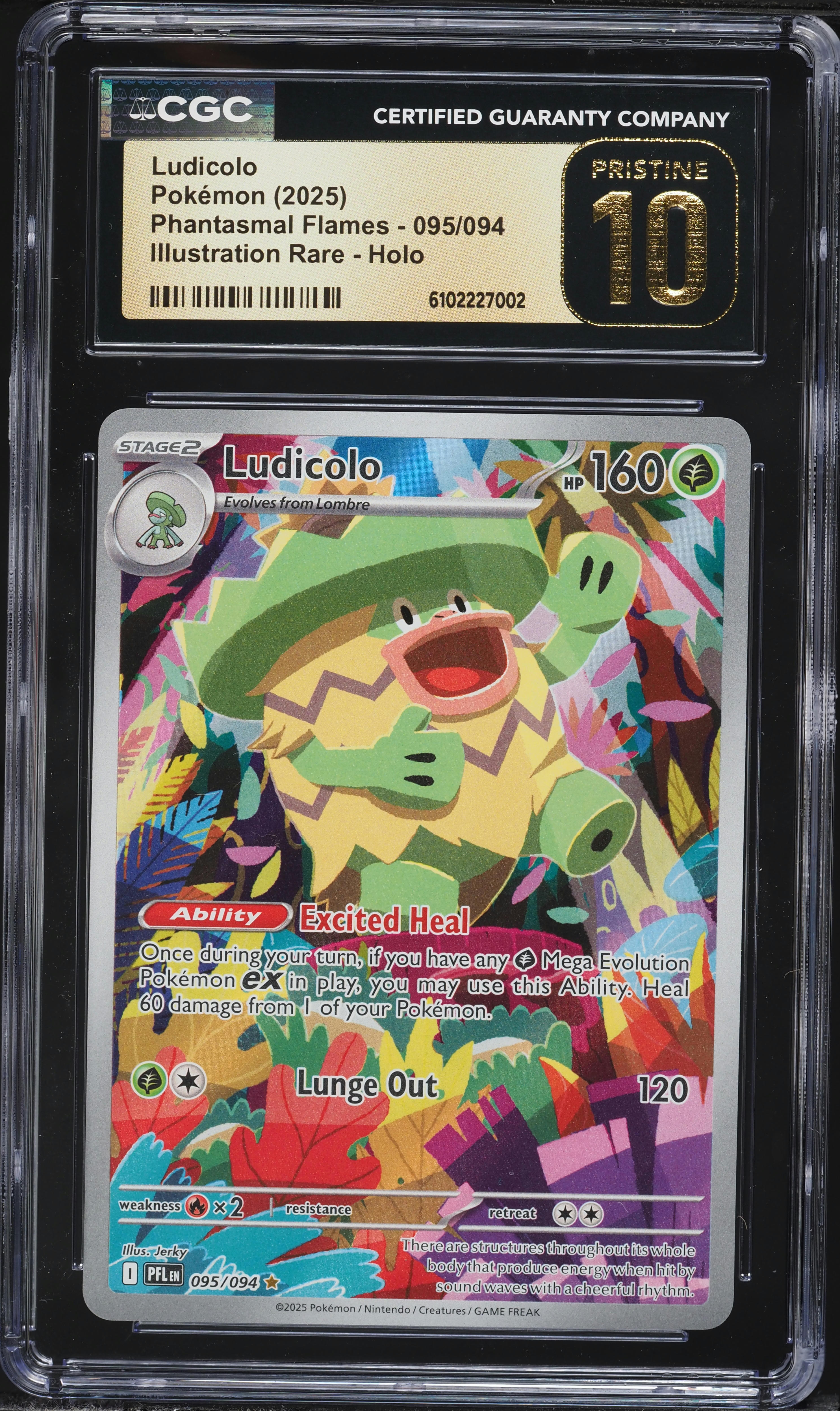 2025 Pokemon Phantasmal Flames IR Ludicolo #095 CGC 10 PRISTINE on