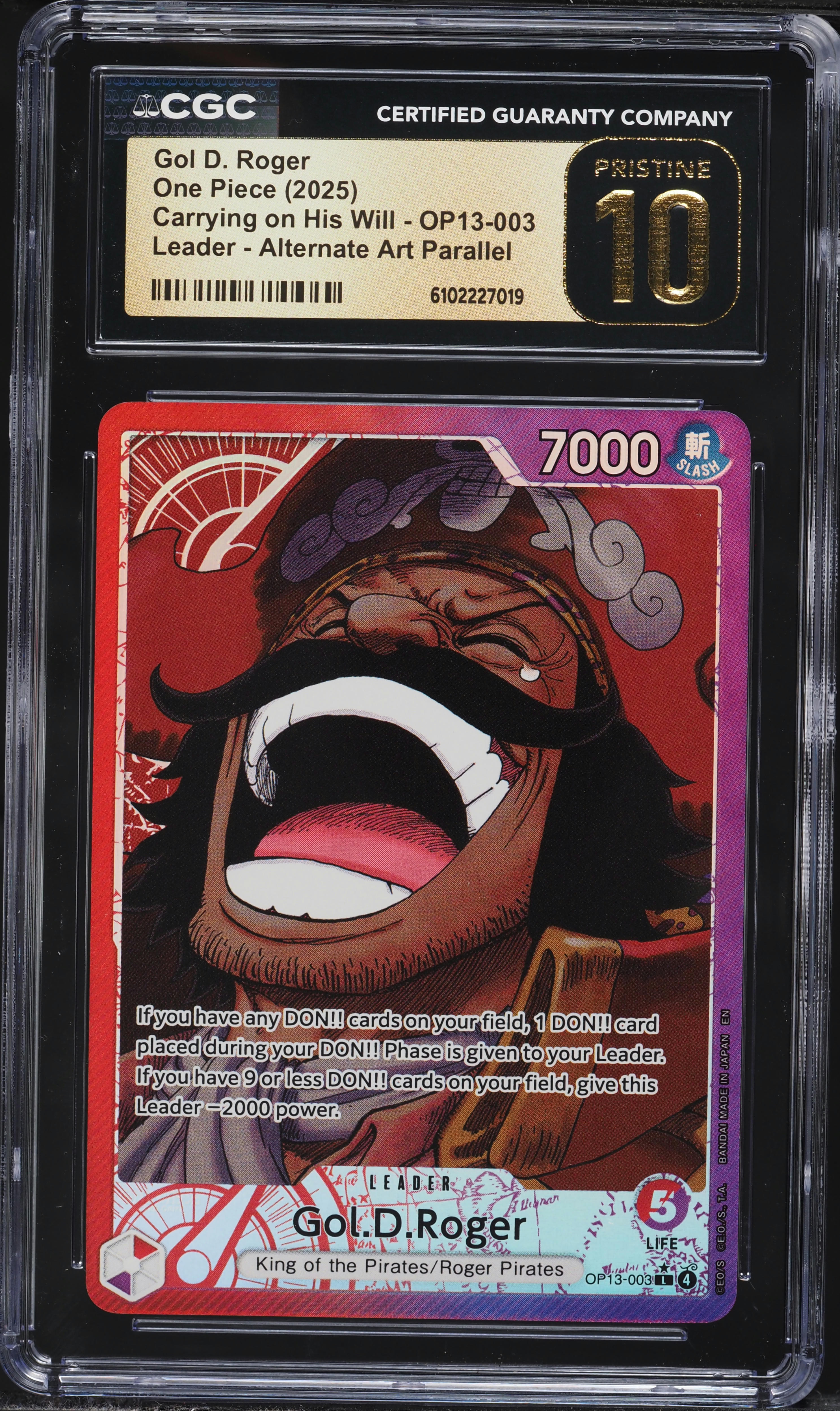 2025 One Piece Carrying On His Will Alt Art Parallel Leader Gol D