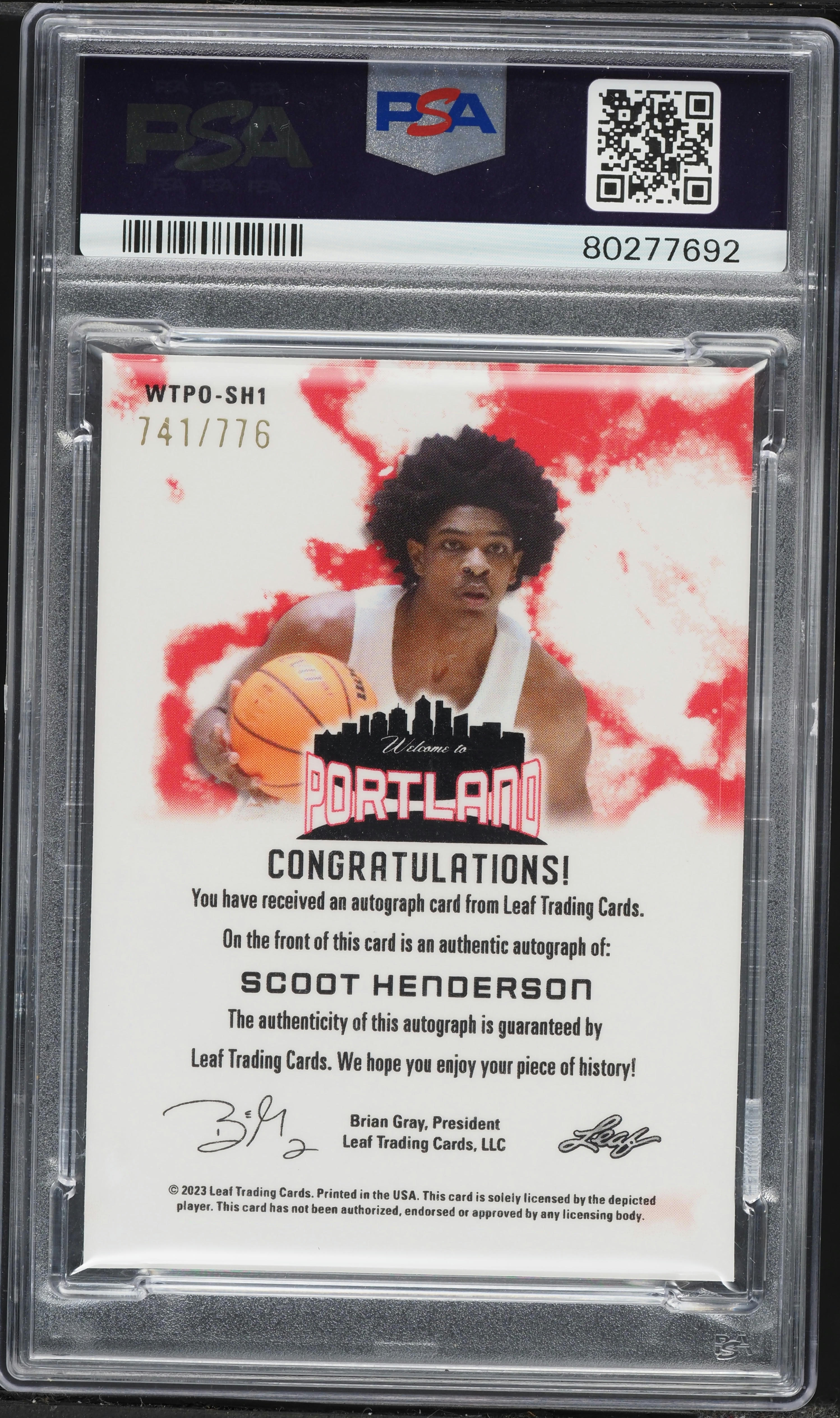 2023 Leaf Web Exclusives Welcome To Portland Scoot Henderson