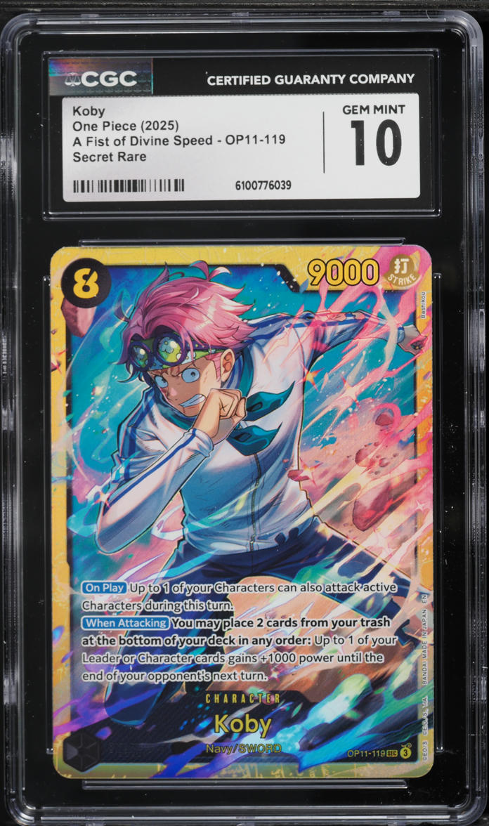 2025 One Piece A Fist Of Divine Speed SEC Koby #OP11-119 CGC 10