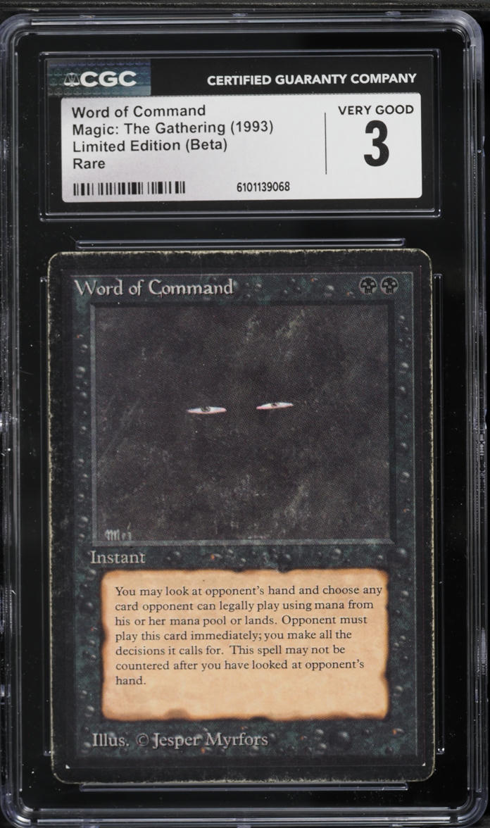 1993 Magic The Gathering MTG Beta Word Of Command CGC 3 VG