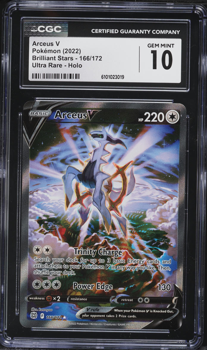 2022 Pokemon Sword & Shield Brilliant Stars Alt Art Arceus V #166 CGC 10 GEM MINT