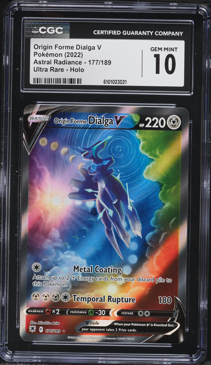 2022 Pokemon Sword & Shield Astral Radiance Full Art Origin Forme Dialga V #177 CGC 10 GEM MINT on Fanatics Collect 2022 Pokemon Sword & Shield Astral Radiance Full Art Origin Forme Dialga V #177 CGC 10 GEM MINT on Fanatics Collect