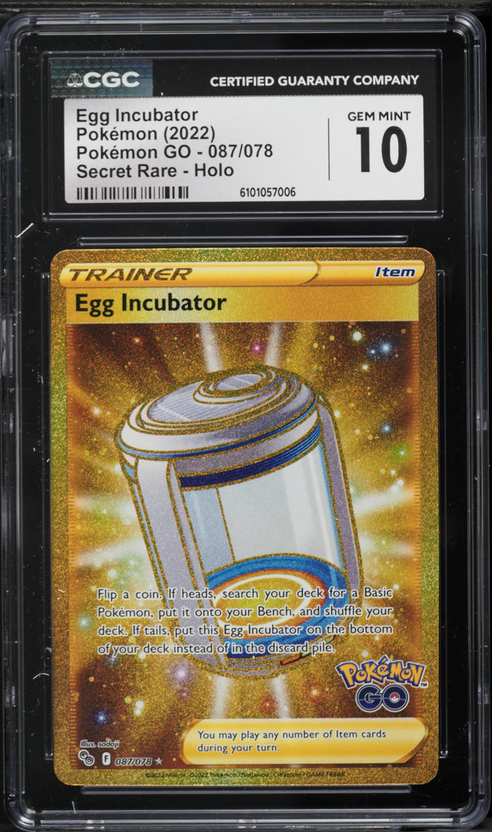 gold incubator pokemon card 087/078 - Egg Incubator Pokemon Card main image 1