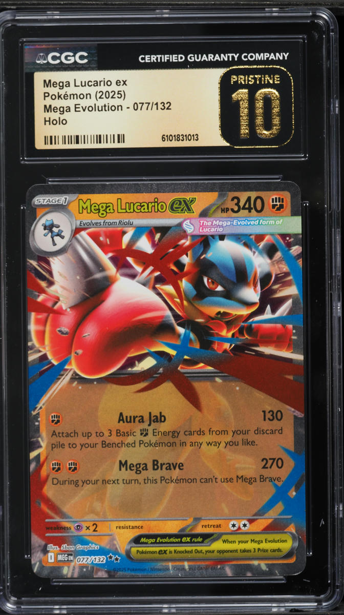 2025 Pokemon Mega Evolution Holo Mega Lucario ex #77 CGC 10 PRISTINE on  Fanatics Collect